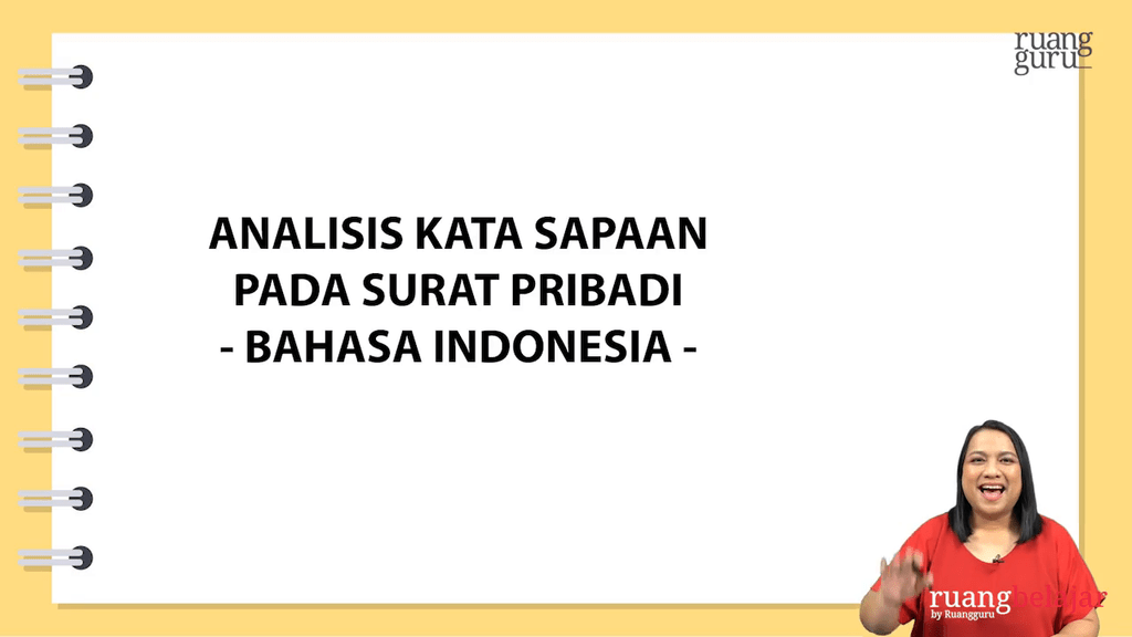 Video Belajar Analisis Kata Sapaan Pada Surat Pribadi Bahasa Indonesia