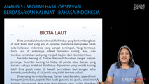 Analisis Laporan Hasil Observasi Berdasarkan Kalimat