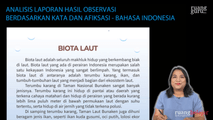 Analisis Laporan Hasil Observasi Berdasarkan Kata dan Afiksasi