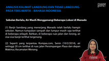 Analisis Kalimat Langsung dan Tidak Langsung pada Teks Berita
