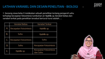 Latihan Variabel dan Desain Penelitian