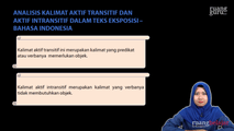 Analisis Kalimat Aktif Transitif dan Intransitif pada Teks Eksposisi