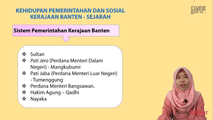 Kehidupan Pemerintahan dan sosial Kerajaan Banten