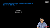 Permasalahan Akibat Kesenjangan Sosial Ekonomi