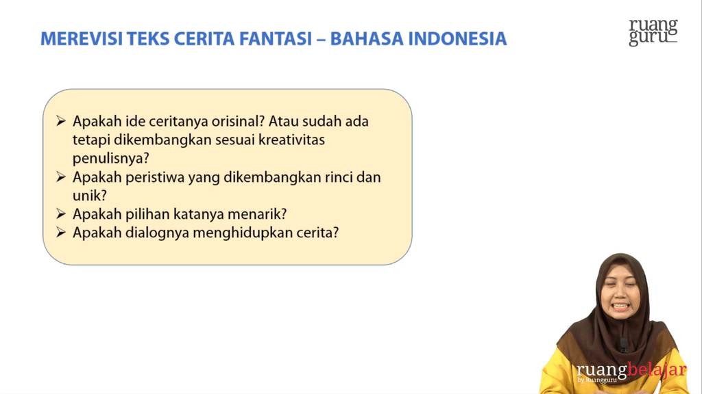 Video Belajar Merevisi Teks Cerita Fantasi Bahasa Indonesia Untuk Kelas 7