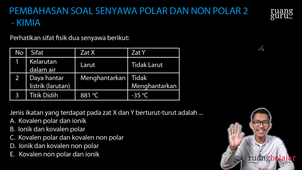 Video Belajar Pembahasan Soal Senyawa Polar Dan Non Polar 2 Kimia Untuk ...