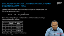 Soal Menentukan Orde dan Persamaan Laju Reaksi dengan 1 Reaktan