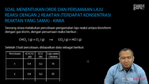 Soal Menentukan Orde dan Persamaan Laju Reaksi dengan 2 Reaktan (Terdapat Konsentrasi Reaktan yang Sama)