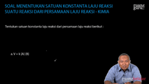Soal Menentukan Satuan Konstanta Laju Reaksi Suatu Reaksi dari Persamaan Laju Reaksi