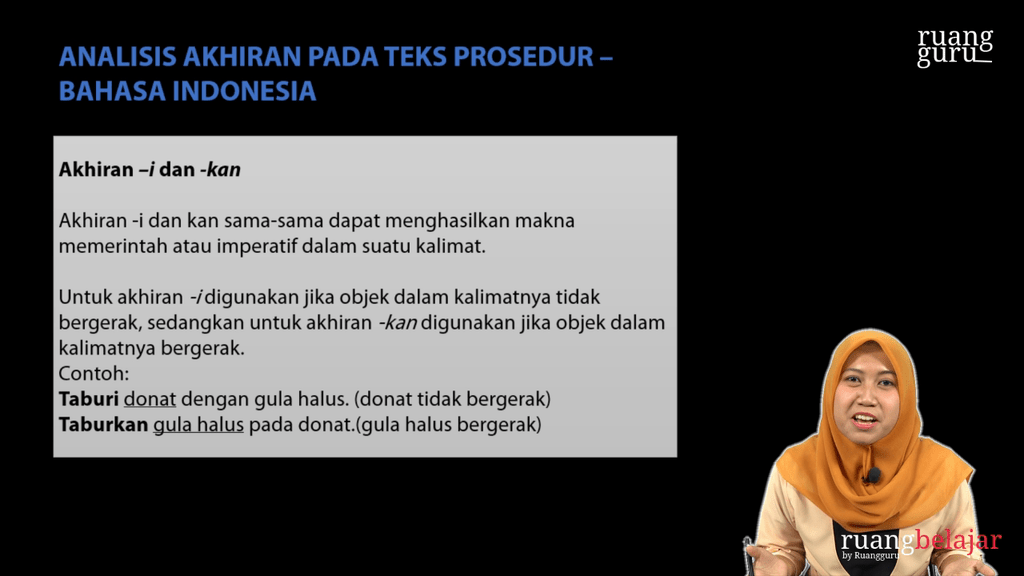 Video Belajar Analisis Akhiran Pada Teks Prosedur Bahasa Indonesia