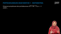 Latihan Soal Pertidaksamaan Irasional (Bentuk Akar) 1