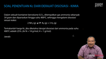 Soal Penentuan Kc dari Derajat Disosiasi