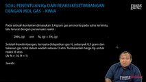 Soal Penentuan Kp dari Reaksi Kesetimbangan dengan Mol Gas