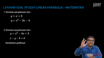 Latihan Soal SPLKDV (Linear-Parabola)