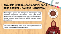 Analisis Keterangan Aposisi pada Teks Artikel