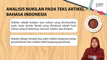 Analisis Nukilan pada Teks Artikel