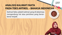 Analisis Kalimat Fakta pada Teks Artikel