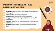 Menyunting Teks Artikel