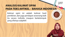 Analisis Kalimat Opini pada Teks Artikel