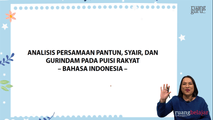 Analisis Persamaan Pantun, Syair, dan Gurindam pada Puisi Rakyat