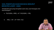 Soal Penentuan Asam dan Basa Menurut Bronsted-Lowry