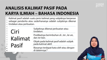 Analisis Kalimat Pasif pada Karya Ilmiah