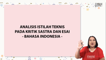 Analisis Istilah Teknis pada Kritik Sastra dan Esai