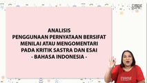 Analisis Penggunaan Pernyataan Bersifat Menilai atau Mengomentari pada Kritik Sastra dan Esai