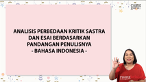 Analisis Perbedaan Kritik Sastra dan Esai berdasarkan Pandangan Penulisnya