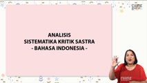 Analisis Sistematika Kritik Sastra
