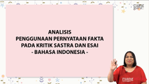 Analisis Penggunaan Pernyataan Fakta pada Kritik Sastra dan Esai