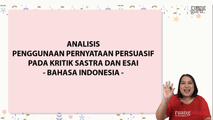 Analisis Penggunaan Pernyataan Persuasif pada Kritik Sastra dan Esai