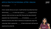 Article Practice in Personal Letter