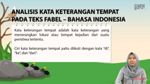 Analisis Kata Keterangan Tempat pada Teks Fabel atau Legenda