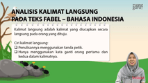Analisis Kalimat Langsung pada Teks Fabel atau Legenda