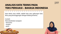 Analisis Kata Teknis pada Teks Persuasi