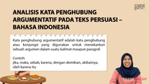 Analisis Kata Penghubung Argumentatif pada Teks Persuasi