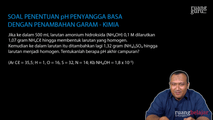 Soal Penentuan pH Penyangga Basa dengan Penambahan Garam