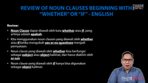 Noun Clause - Whether and If Practice