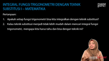 Integral Fungsi Trigonometri dengan Teknik Substitusi I