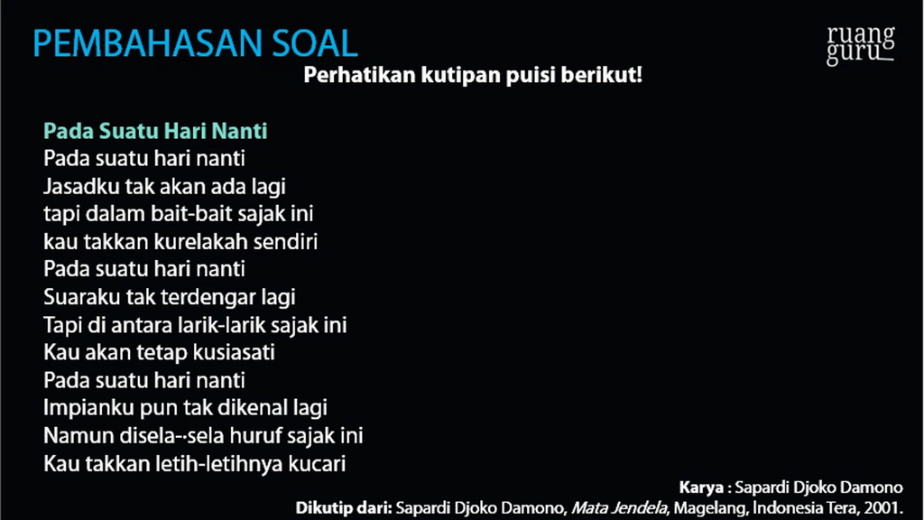 Perhatikan Kutipan Puisi Berikut Pada Suatu Ha