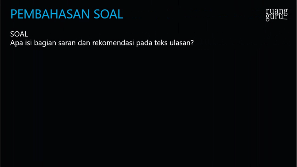 Apa Isi Bagian Saran Dan Rekomendasi Pada Teks Ula