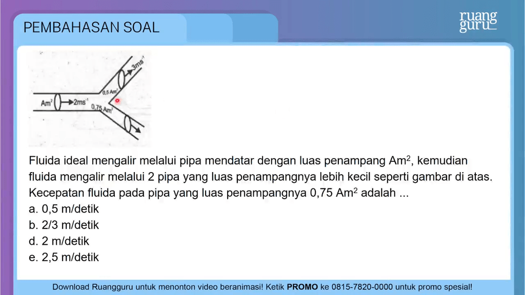 Air Mengalir Melalui Pipa Mendatar – Sinau