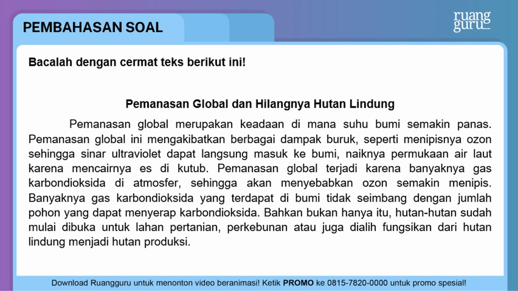 Teks Eksposisi Tentang Pemanasan Global – Ujian