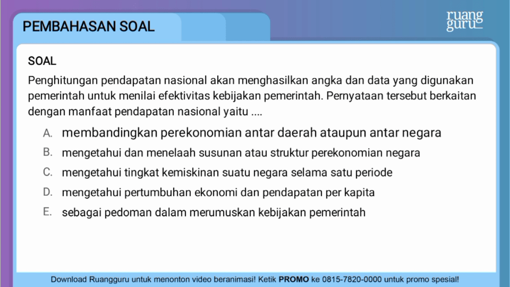 Penghitungan Pendapatan Nasional Akan Menghasilkan
