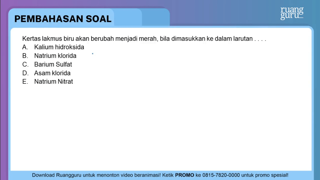 Kertas Lakmus Biru Akan Berubah Menjadi Merah Bil