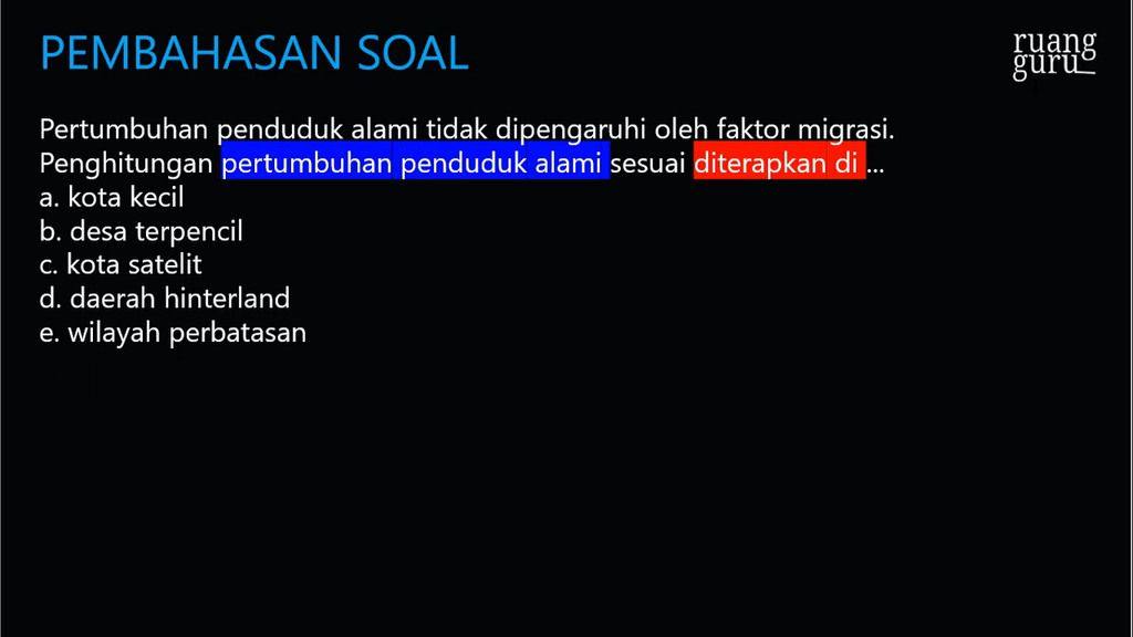 Pertumbuhan Penduduk Alami Tidak Dipengaruhi Oleh