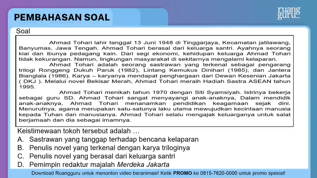 Keistimewaan Tokoh Tersebut Adalah Roboguru