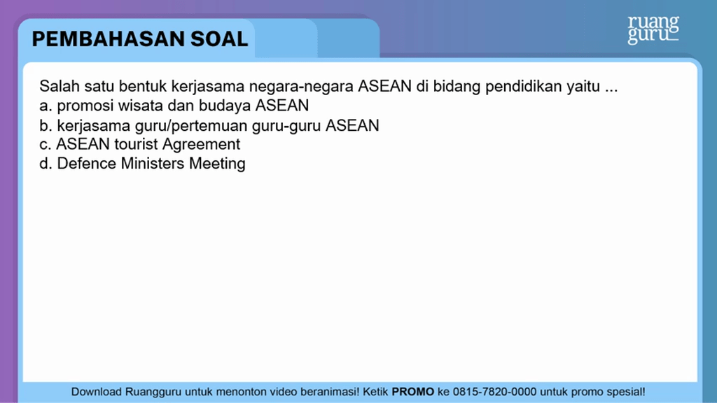 Salah Satu Bentuk Kerjasama Negara Negara Asean Di