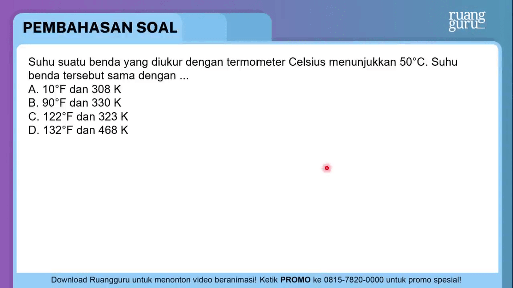 Suhu Suatu Benda Yang Diukur Dengan Termometer Cel...